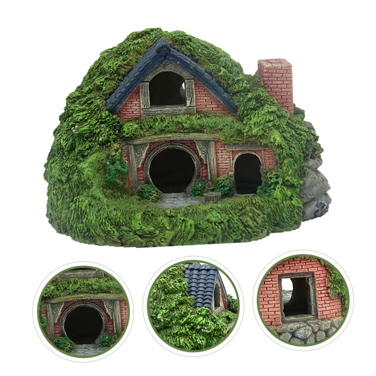 Cabilock Cueva Escondida de Resina para Acuario, Cueva Decorativa Resistente y Estable para Peces y Camarones