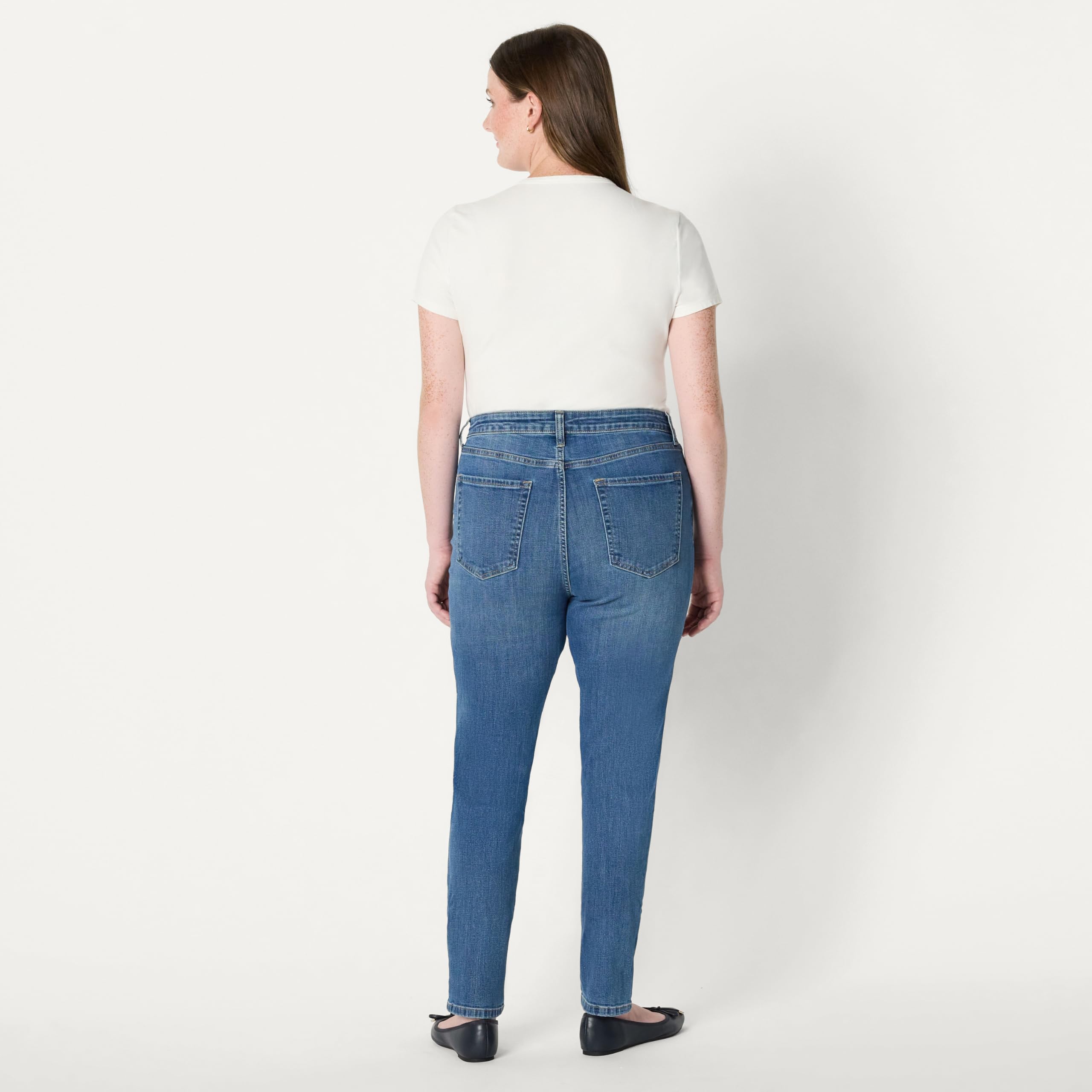 Amazon Essentials Mujer Vaqueros Ajustados Estilizados de Tiro Alto