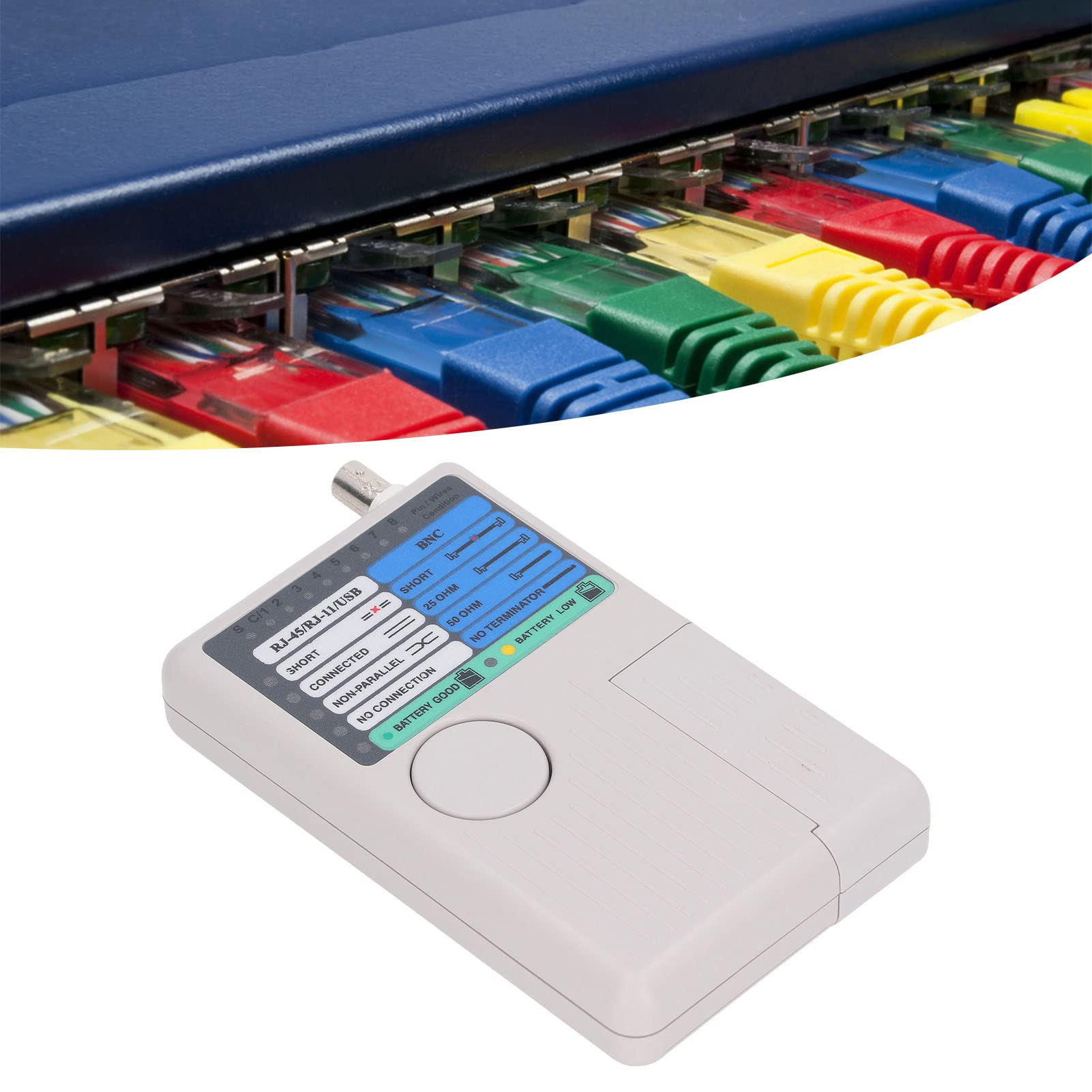 Natudeco 4 in 1 Remote Cable Tester Network Telephone BNC USB Quick Response Detachable Module RJ11 RJ45 Coaxial Cable Meter Up to 90m