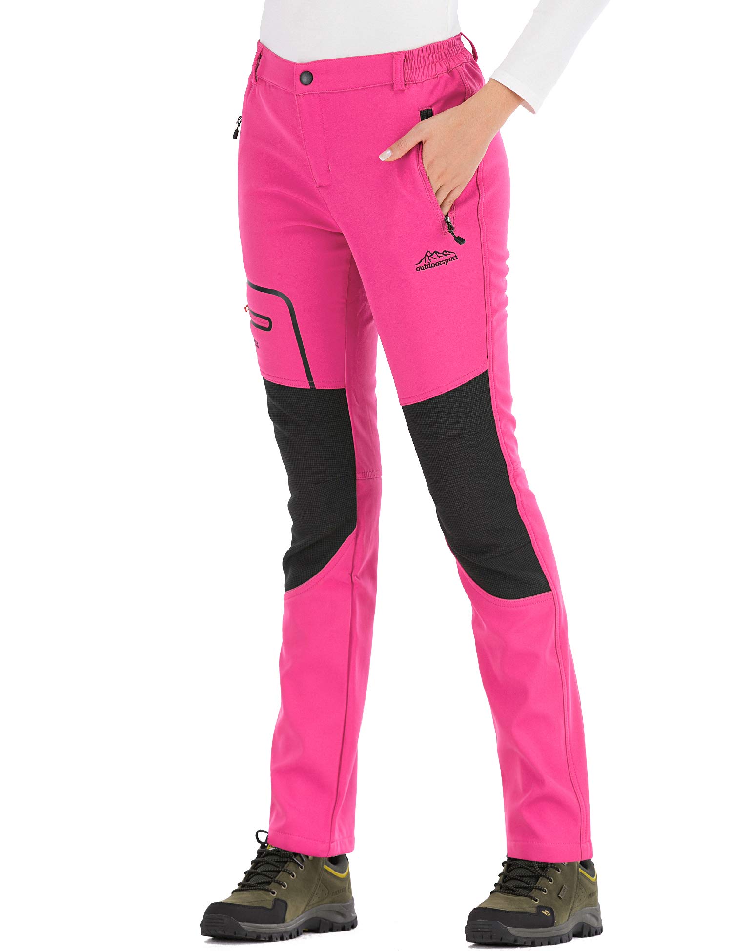 BenBoy Pantaloni Trekking Donna Invernali Impermeabile Pantaloni da Sci Neve Arrampicata Escursionismo Caldo Pantaloni Softshell Outdoor
