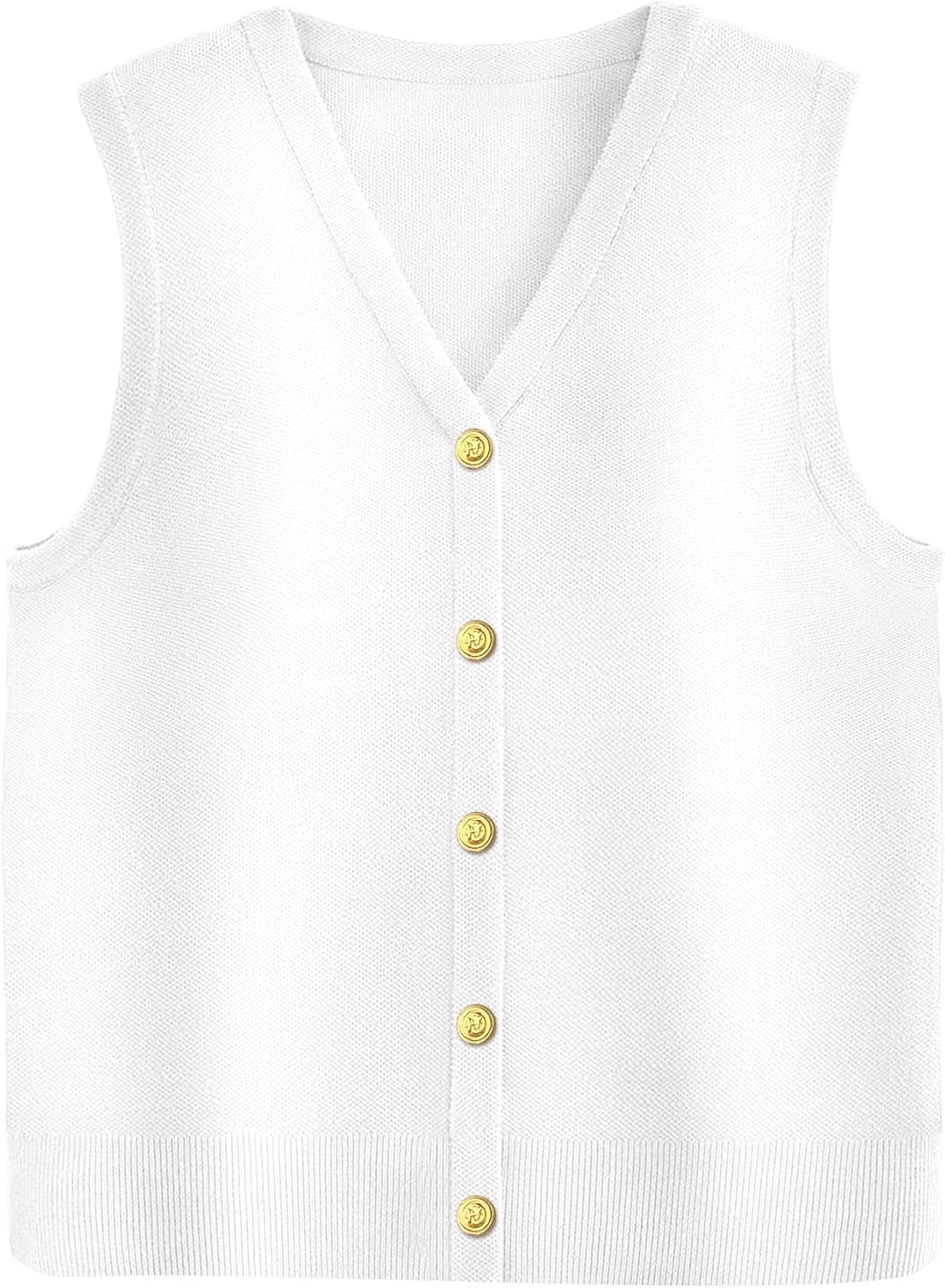 Zeagoo Womens Sweater Vest V Neck Button Down Shirts Trendy Knit Sleeveless Cardigan Top Shirt S-XXL