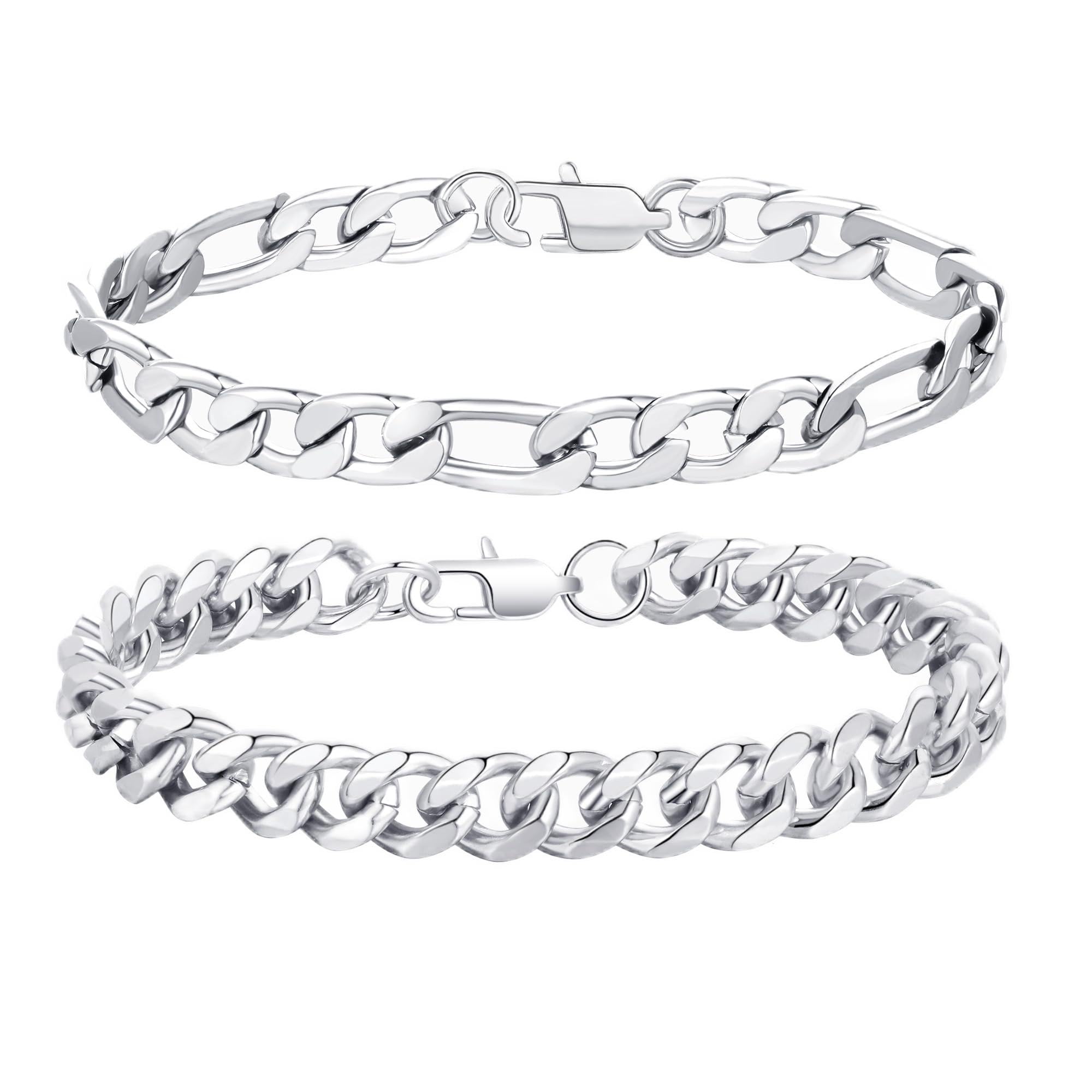 2 Pezzi/set Braccialetti In Acciaio Inossidabile Con Design A Gold & Silver P 30098449