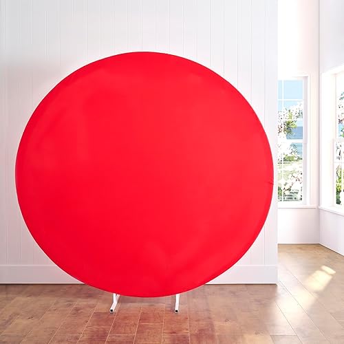 Miniatura 5 de Cubierta de fondo de arco redondo rojo de 7.2 pies para soporte de arco circular de 7 pies7.2 pies, resistente a las arrugas, cubierta de telón de