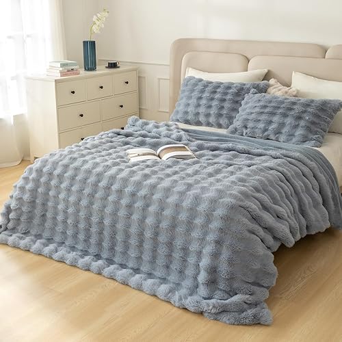 Manta de piel sintética color beige suave y elegante con manta reversible de visón para sofá, silla, sofá, manta decorativa para el hogar (50 x 60