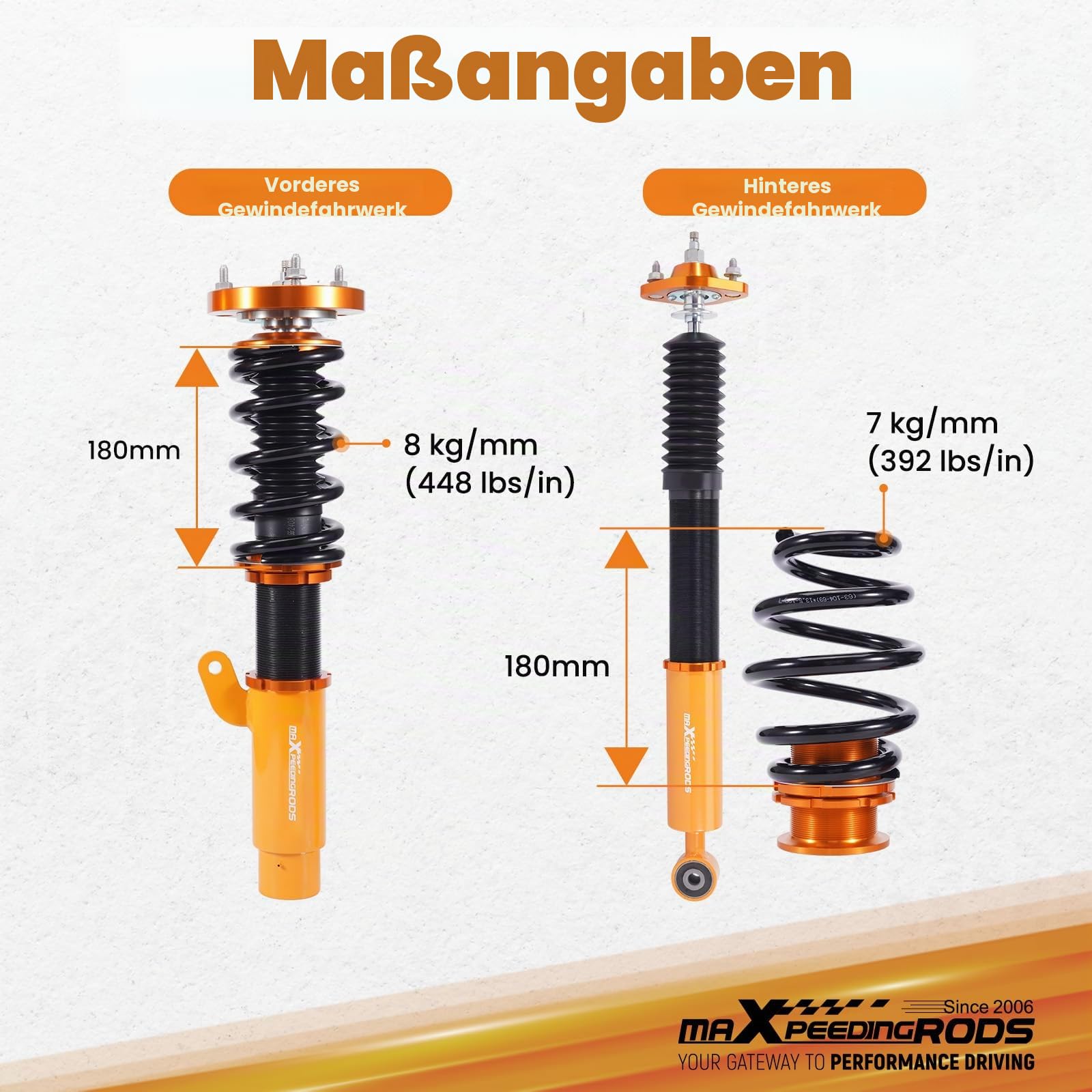 maXpeedingrods Gewindefahrwerk Dämpfung einstellbar für BMW E46 3 Touring Kombi 1999-2005