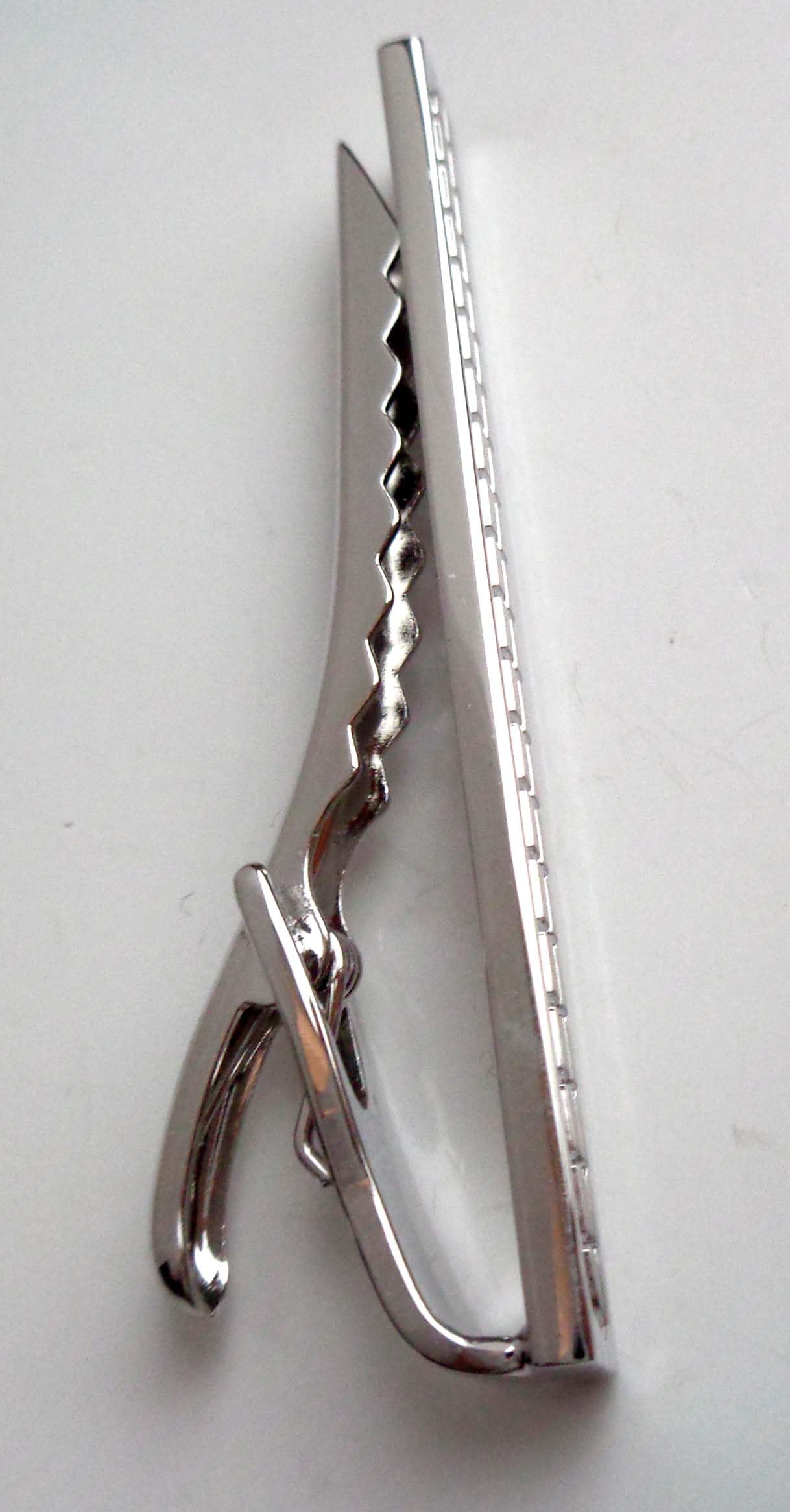SET Manschettenknöpfe + Krawattennadel silbern satiniert + glänzend 6,2 cm lang inkl. Geschenkboxen