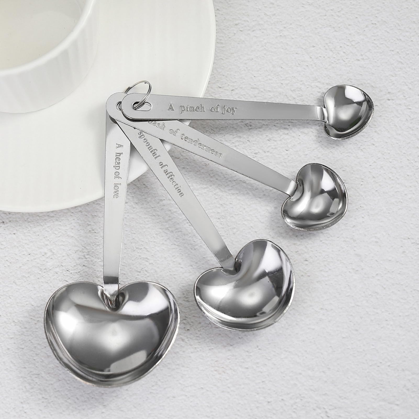 4 cucchiaini da dessert a forma di cuore, cucchiaini da tè in acciaio inox, set di posate, cucchiaini da caffè espresso, cucchiaini da zucchero, cucchiaini da torta per gelato, cocktail, frappè