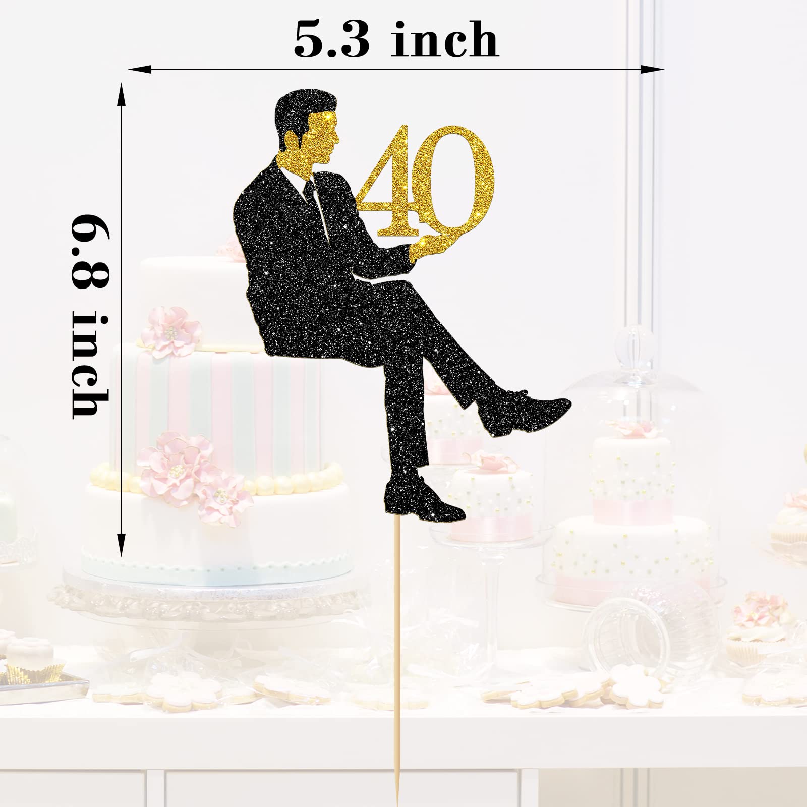 8 Piezas De Decoración De Cumpleaños 40 Para Mujeres Y Hombres, Decoración De Mesa De 40 Años, Decoración Creativa De Mesa De Cumpleaños De Cuarenta Años, Fácil De Instalar, Vicycaty