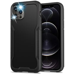 HOOMIL Funda para iPhone 12, Funda para iPhone 12 Pro, Antigolpes Carcasa para Apple iPhone 12/12 Pro(6.1 Pulgadas), Armor Protección Silicona TPU Bumper Case - Negro