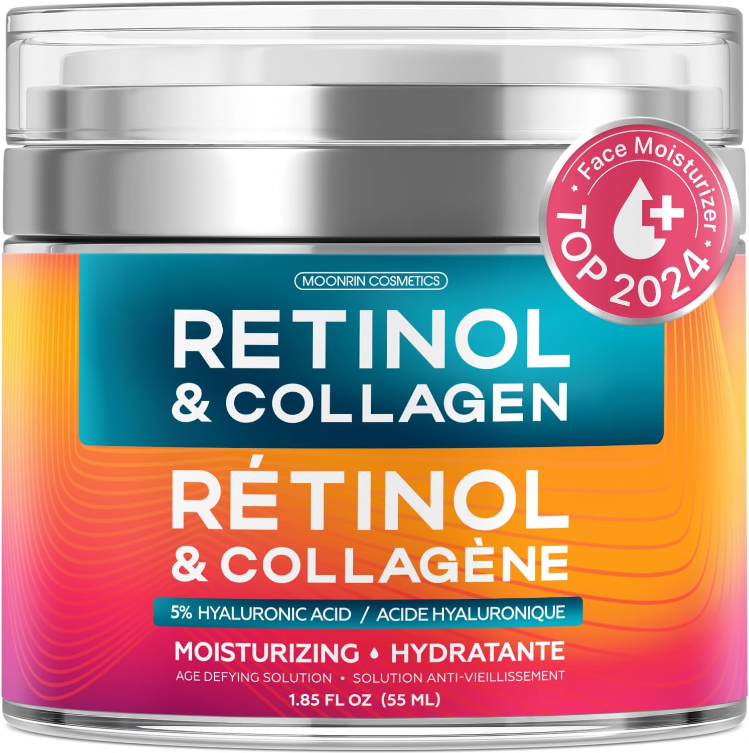 Retinol Cream for Face with Hyaluronic Acid, Collagen Day & Night Moisturizer for Women and Men, Age Solution Cream, 1.85 Oz Retinol Cream for Face with Hyaluronic Acid, Collagen Day & Night Moisturizer for Women and Men, Age Solution Cream, 1.85 Oz