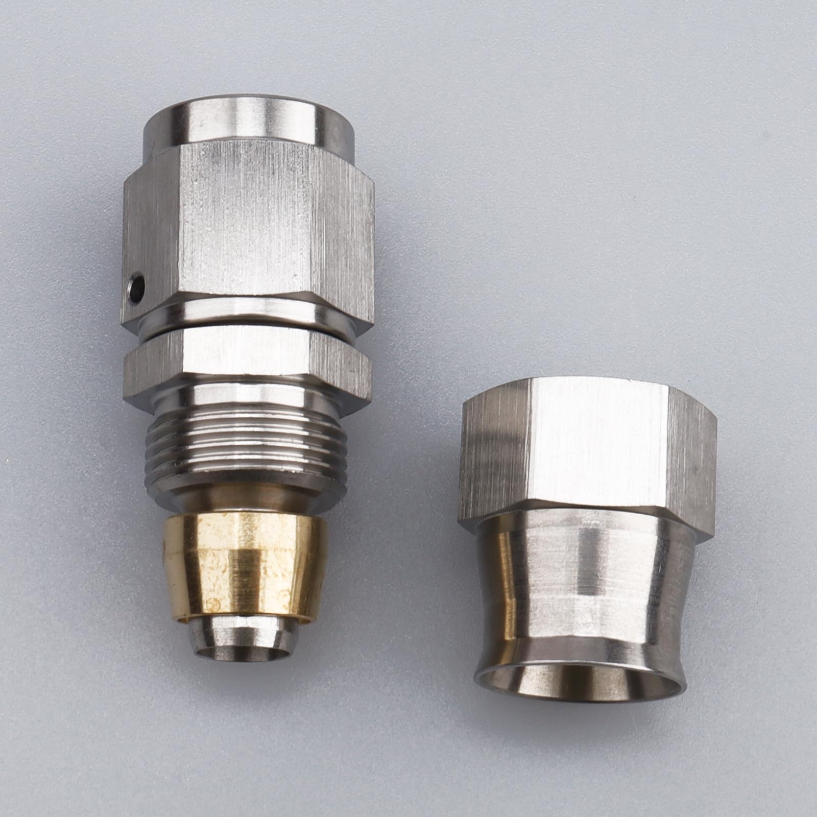 AN3 Straight Female Stainless Steel Brake Hose Fitting - USA Thread, AN-3 Size