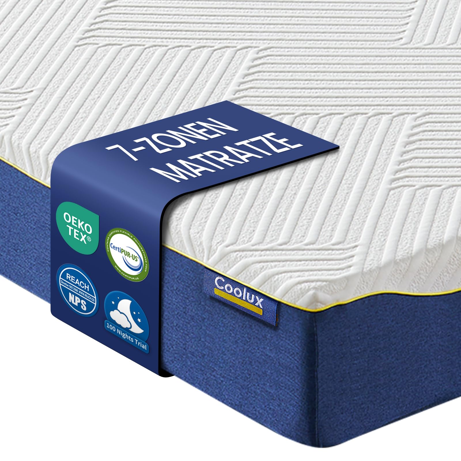 Schaum Matratze 90x200 cm Orthopädische 7-Zonen Kaltschaummatratze, Härtegrad 3 (H3), Öko-Tex Zertifiziert, Höhe 18 cm, 3-in-1 Ergonomische Rollmatratze | Öko-Tex 3-in-1 Ergonomische Kaltschaummatratze Hypoallergen Antibakteriell Bezug Abnehmbar Waschbar
