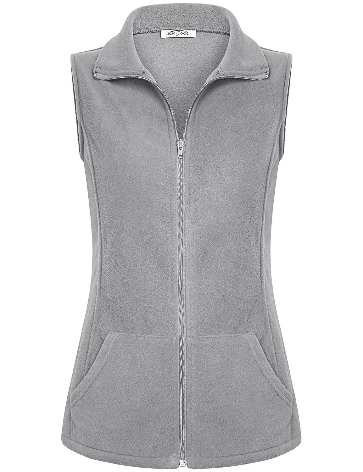 Women's Casual Zip Up Front Lightweight Fleece Vest with Pockets