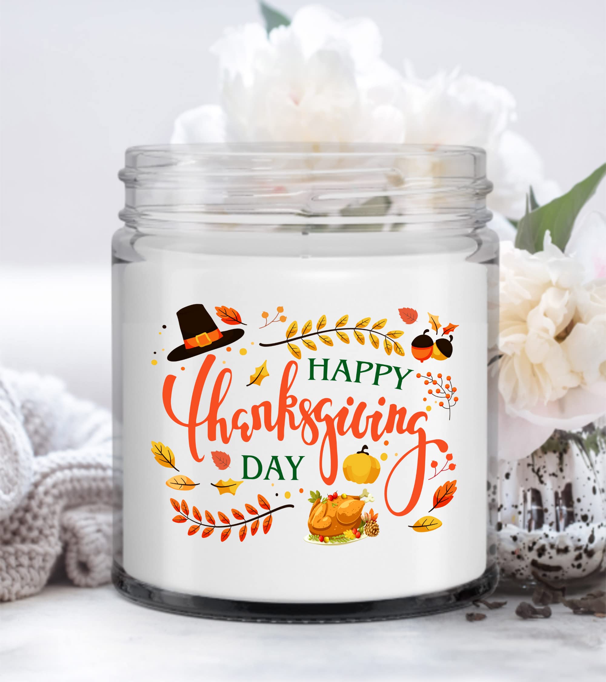 Thanksgiving Candle Happy Thanksgiging Day, House Family Together Dinner Table Decoration, Thanksgiving Dining Decor, Thankful Fall Turkey Party Thanksgiving Gift for Women Men