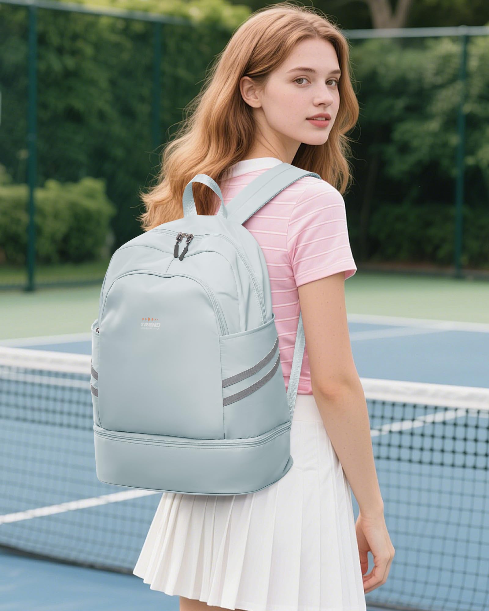 Mochila de gimnasio para mujer con compartimento para zapatos, mochila grande de viaje para portátil, impermeable, informal, mochila escolar, mochila deportiva, bolsa de gimnasio para natación, yoga