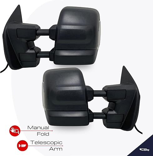 Miniatura 2 de Spieg Juego de espejo de remolque lateral para Nissan Titan 2018-2024  Par de montaje de espejo de visión lateral con memoria térmica Power Adj BSM