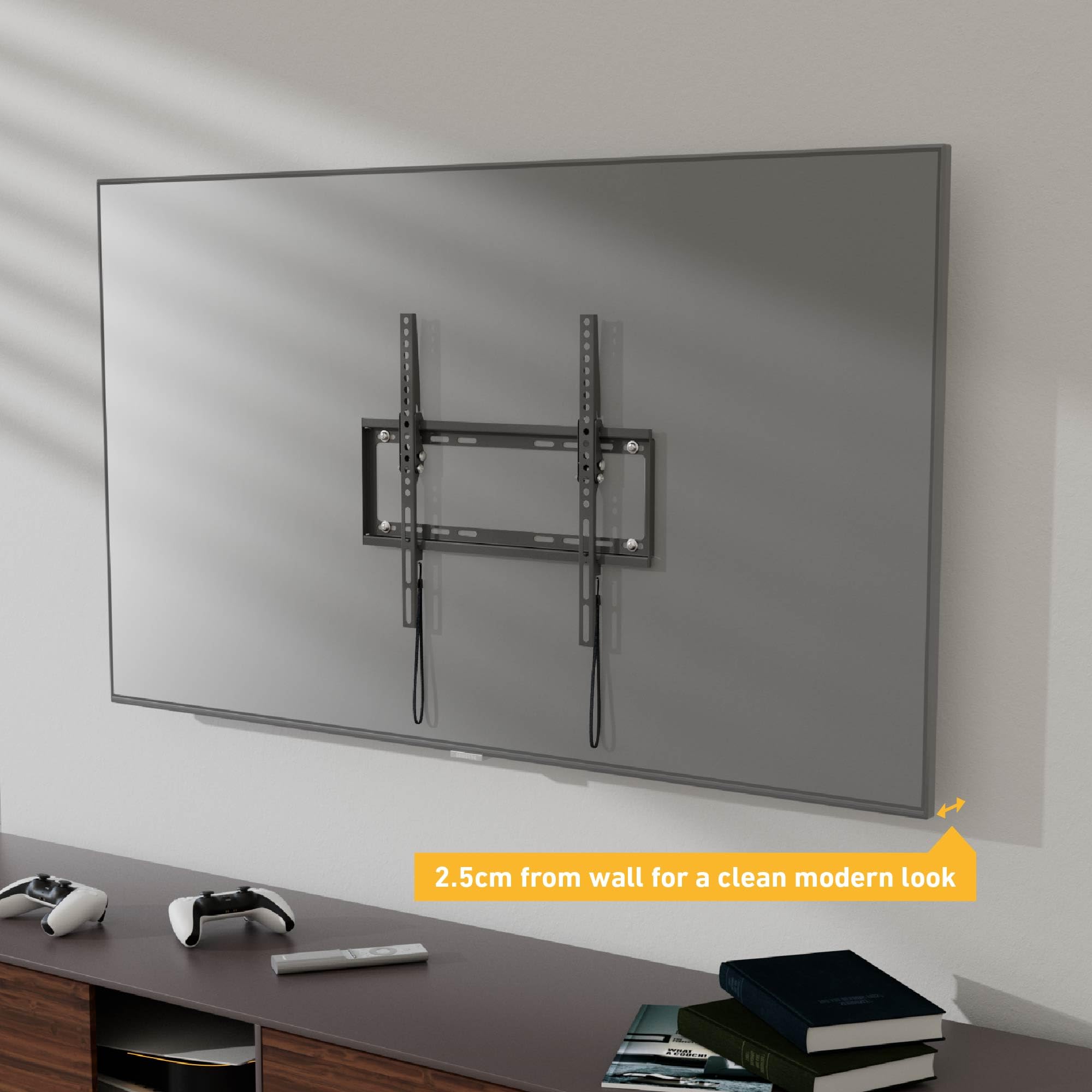 D-Line TV Wall Bracket for 32-70 Inch TVs, Low Profile Tilting TV Wall Bracket with Spirit Level, Slim Tilt TV Mount - Image 4