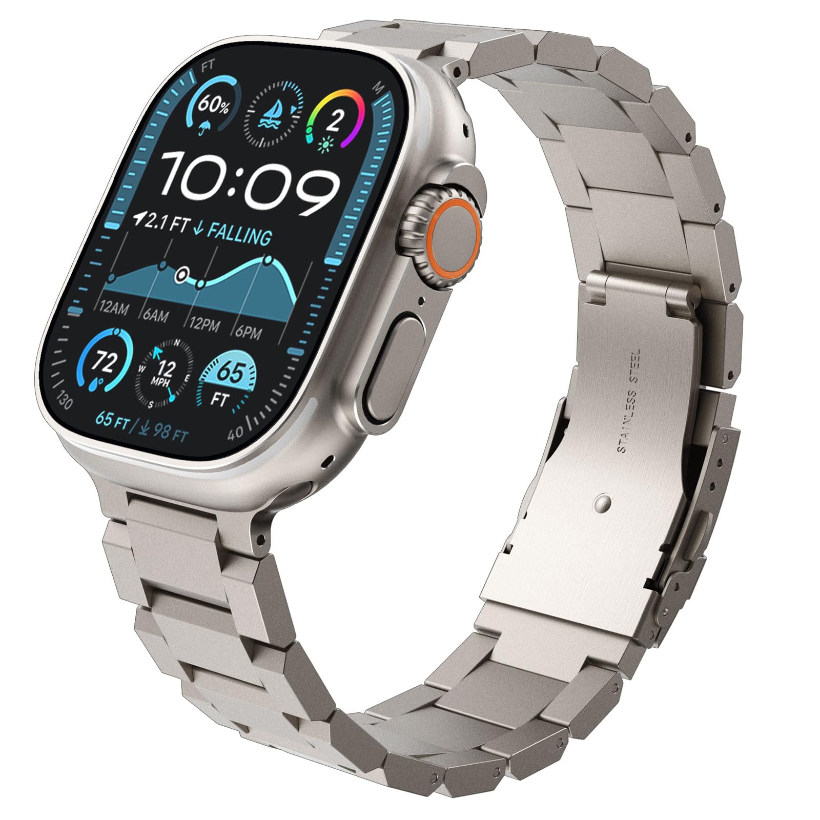 KADES Compatible for Apple Watch Band 38mm 40mm 41mm 42mm 44mm 45mm 49mm, Smartwatch Metal Link Bracelet Band for Apple Watch Ultra2 SE2022 SE Series 9 8 7 6 5 4 3 2 1