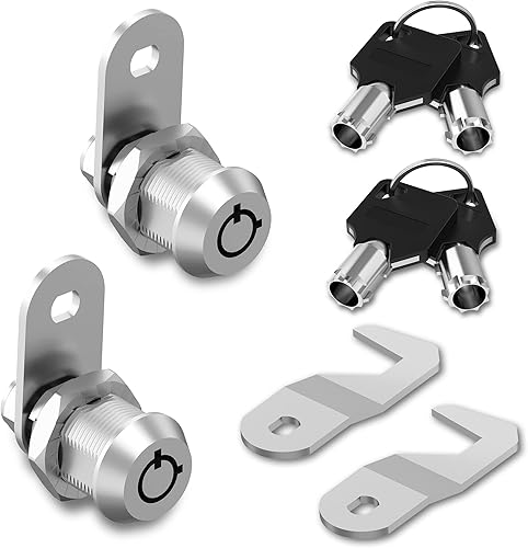 Miniatura 8 de 1 paquete de cerradura de repuesto de caja de herramientas de 1-18 pulgadas, cerraduras tubulares de leva con llave similar, cerradura de