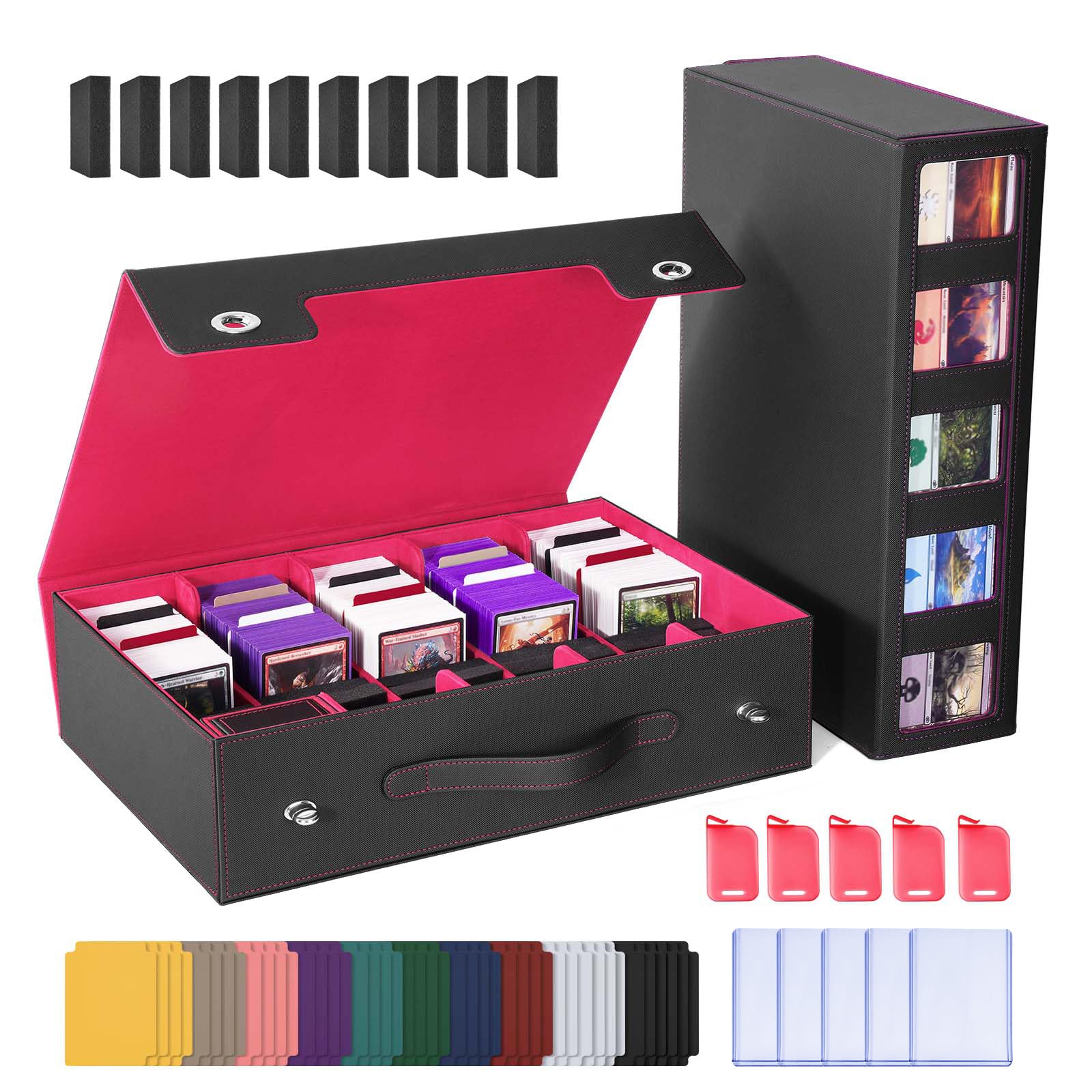 UAONO Trading Card Storage Box Holds 3900+ Cards, Bulk Card Storage