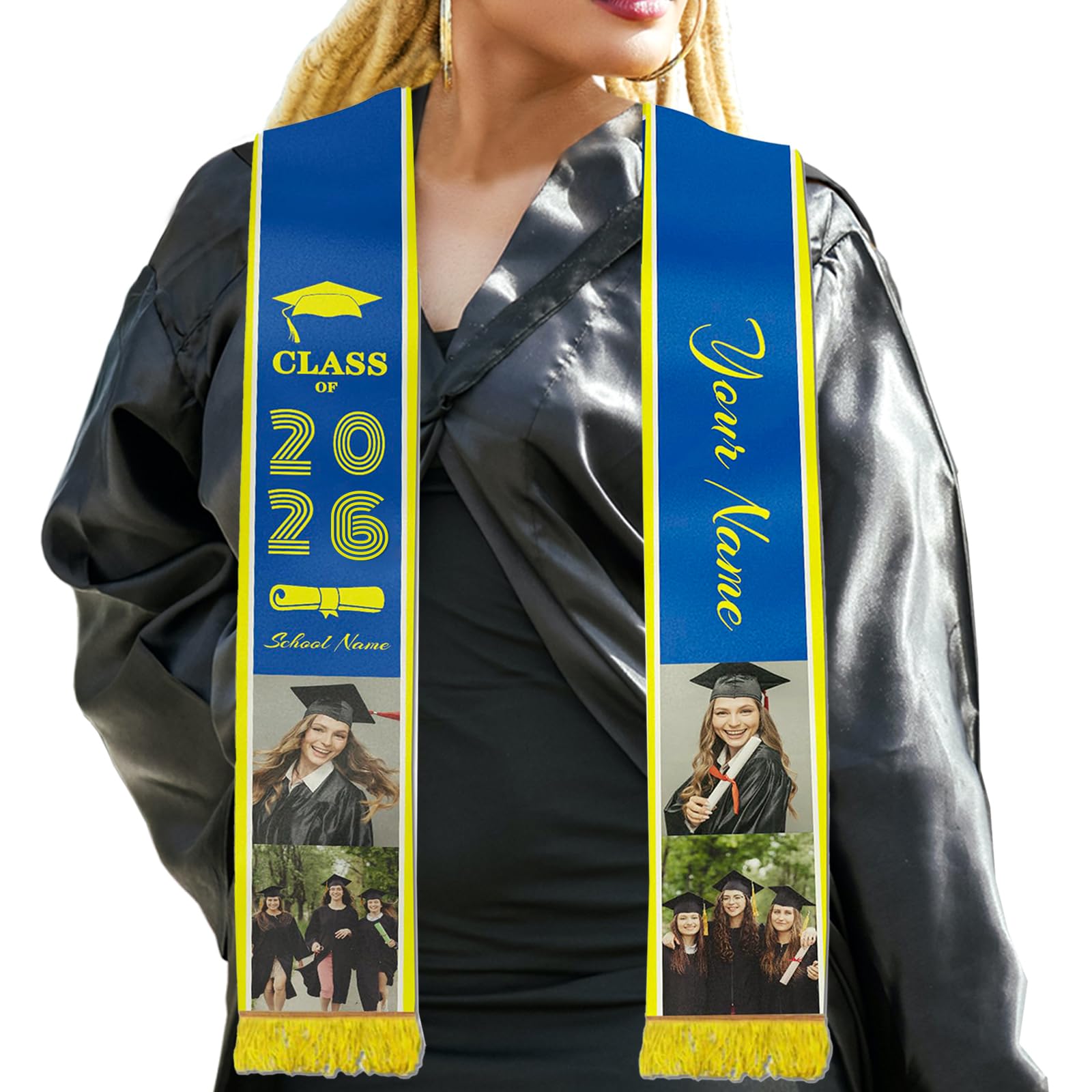 Aokizkdzsw Custom Stole Graduation Personalized 2026，Graduation Sash Class of 2026，Gifts for Valedictorian and Salutatorian