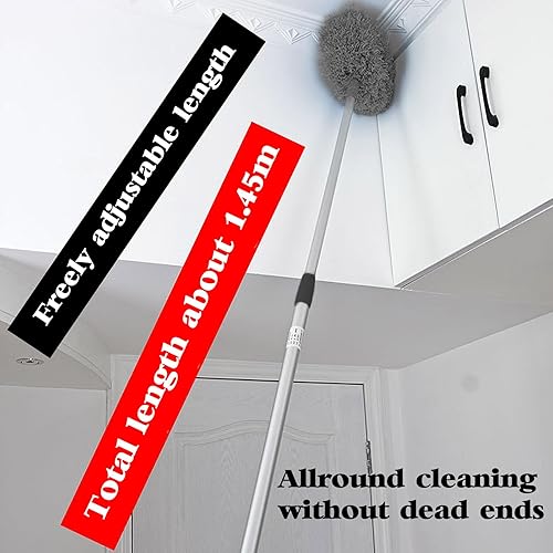 Miniatura 7 de Plumero de ventilador mullido, limpiador de ventilador de techo con mango de extensión, limpiador de aspas de ventilador de techo de microfibra,