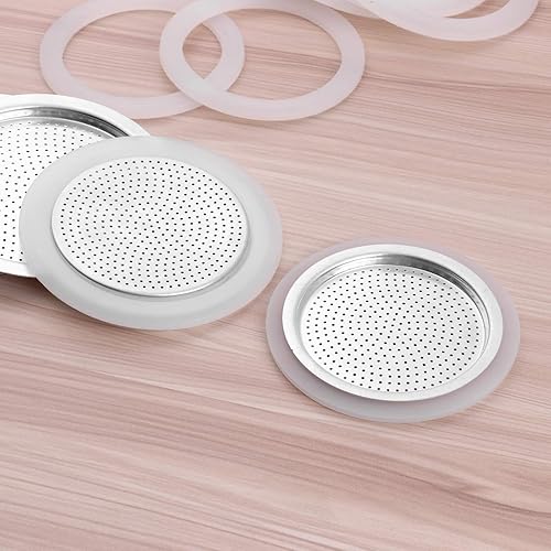 Miniatura 7 de iiniim 36912 taza de gel de sílice junta anillo de sello y filtros de aluminio reemplazo para moka pot café 9 taza OneSize