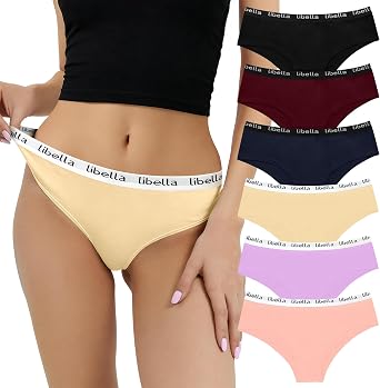 Geyuwoz Womens Cotton Hipster Underwear Low Breathable Rise Briefs Ladies Bikini Panties 6 Pack