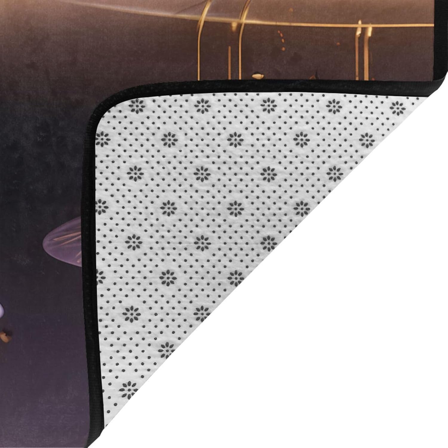 Crystal Animals Printed Floor mat 80x58 inches, Non-Slip Decorative Carpet for Bedroom and Living Room