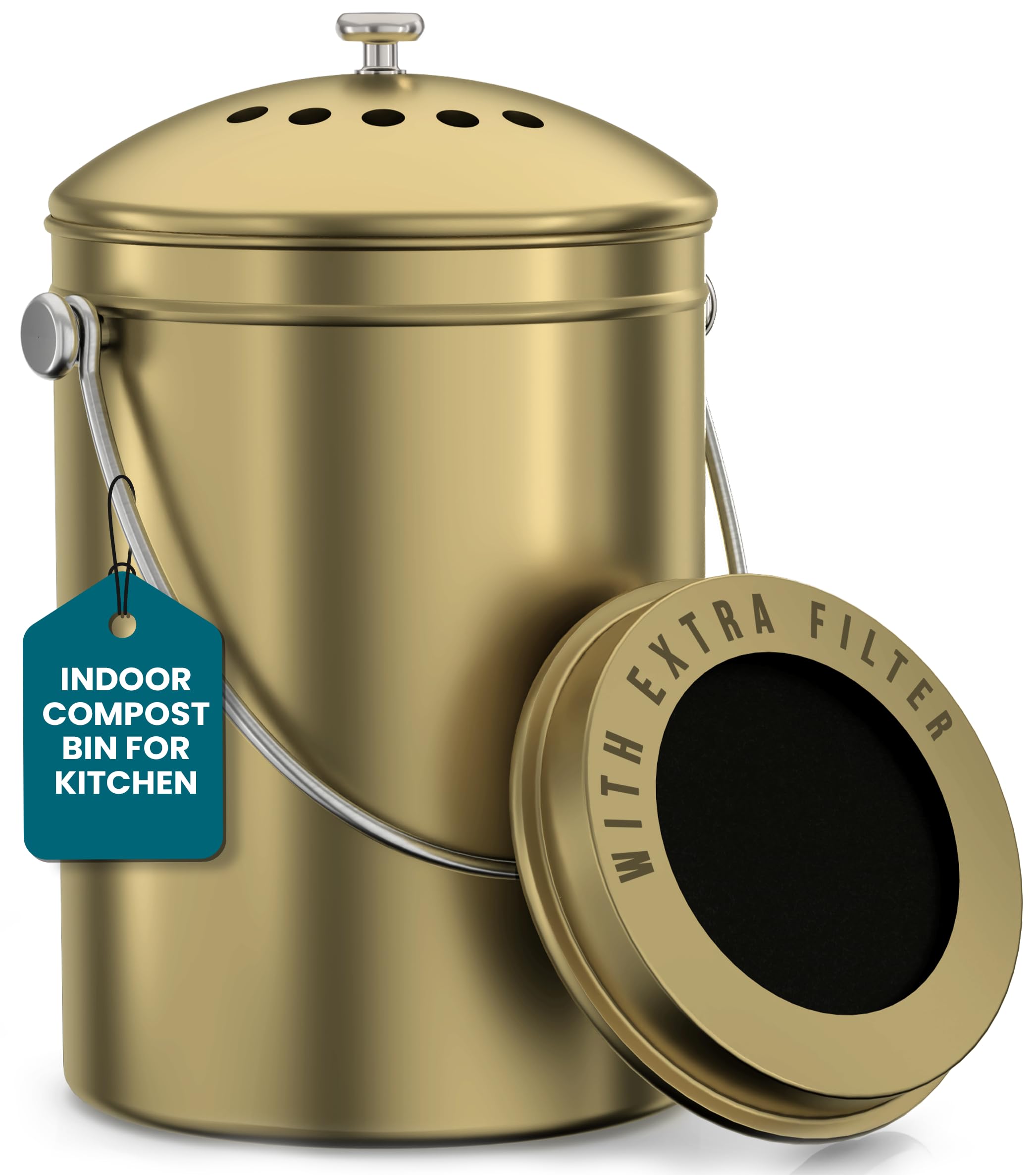 Countertop Compost Bin - Stainless Steel -11