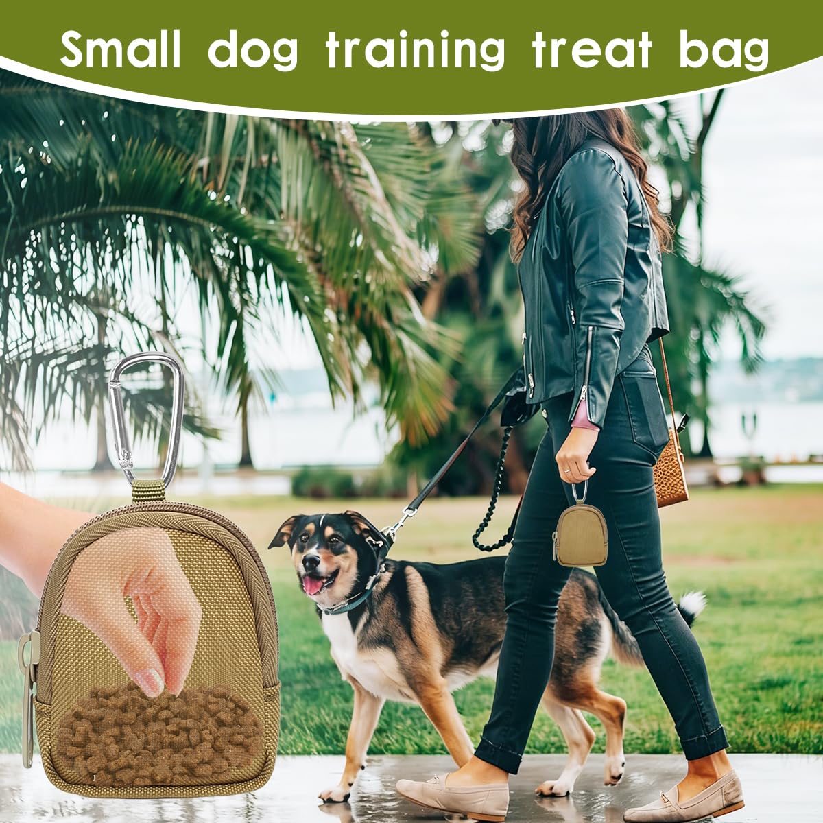 4 Pièces Portemonnaie à Fermeture Eclair pour Femme et Homme, Mini Portemonnaie en Toile avec Boucle Sac à Clés Tactique pour Chien pour Cartes, Clés et Divers Petits Objets
