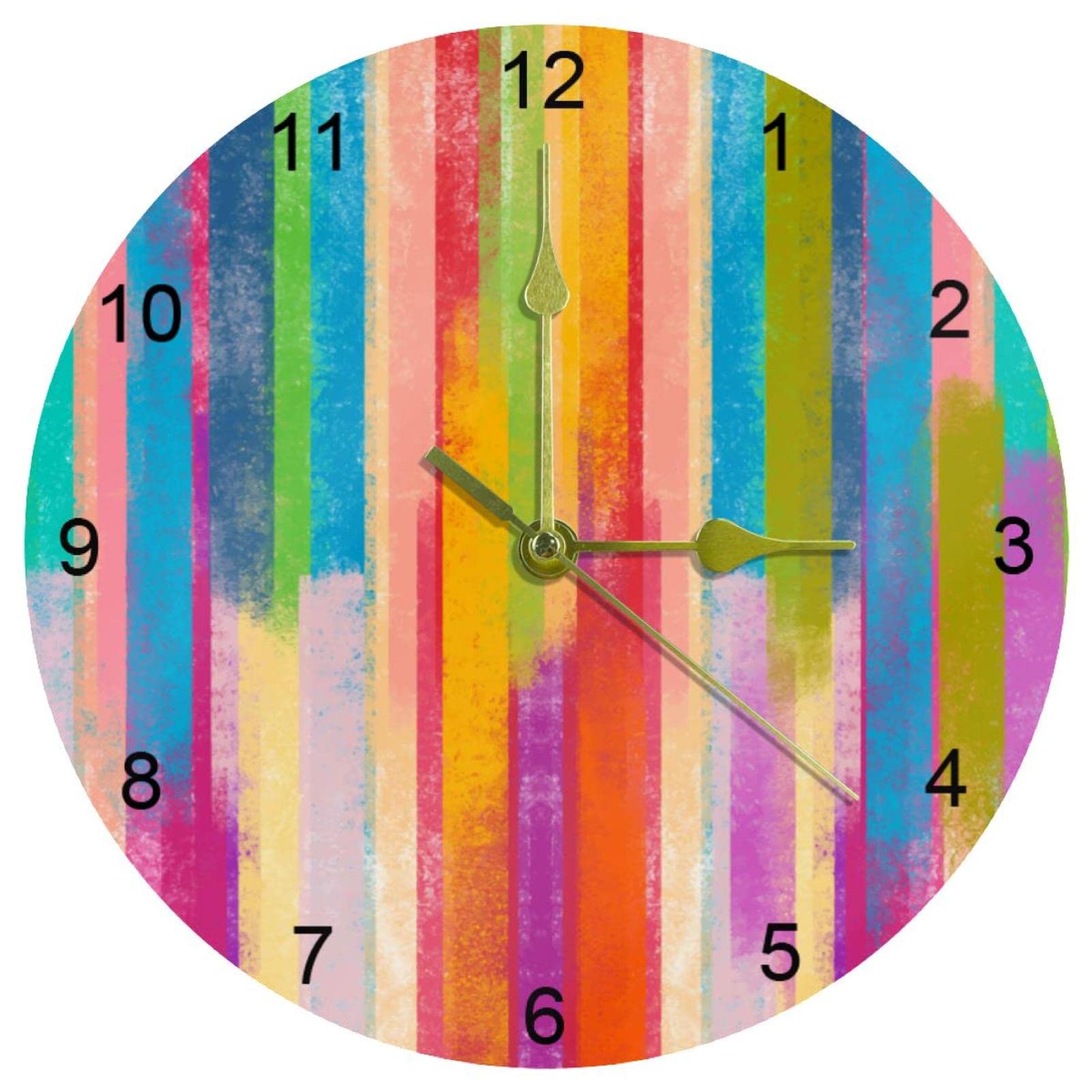 Horloge murale à quartz silencieuse de 25,4 cm avec grands chiffres arabes