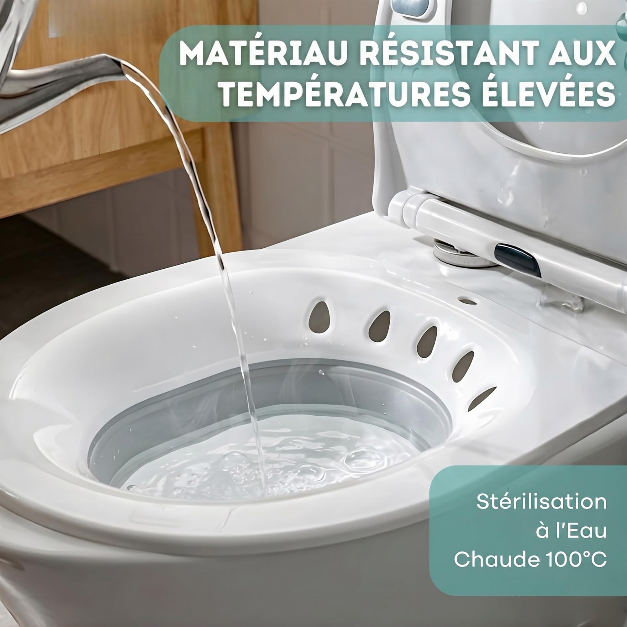 Bidet pour toilettes - Sitz Bath-Basin Hémorroïdes Bidet portable pour bain de siège adulte avec décharge pour soins post-partum, soulagement périnéal, femmes enceintes et personnes âgées