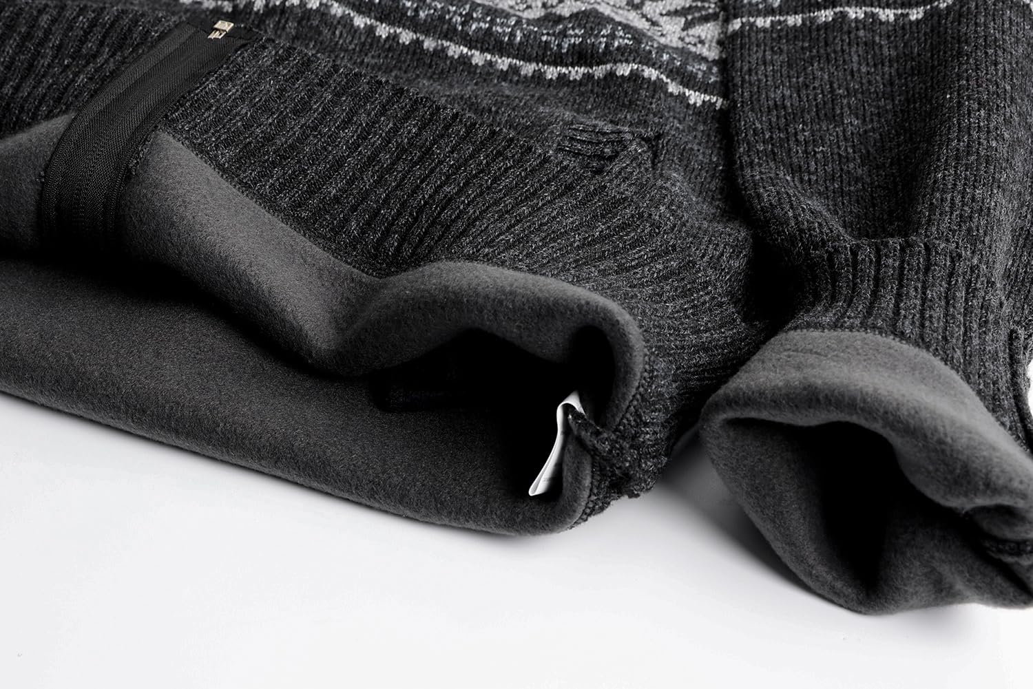 Cárdigan de Punto Cremallera para Hombre Chaqueta Jersey Manga Larga Cuello Alto Forro Polar