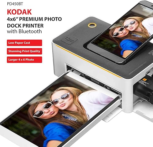 Miniatura 7 de Kodak Dock Premium - Impresora fotográfica instantánea portátil para fotos de 4x6 pulgadas, fotos en color, tecnología 4 Pass y proceso