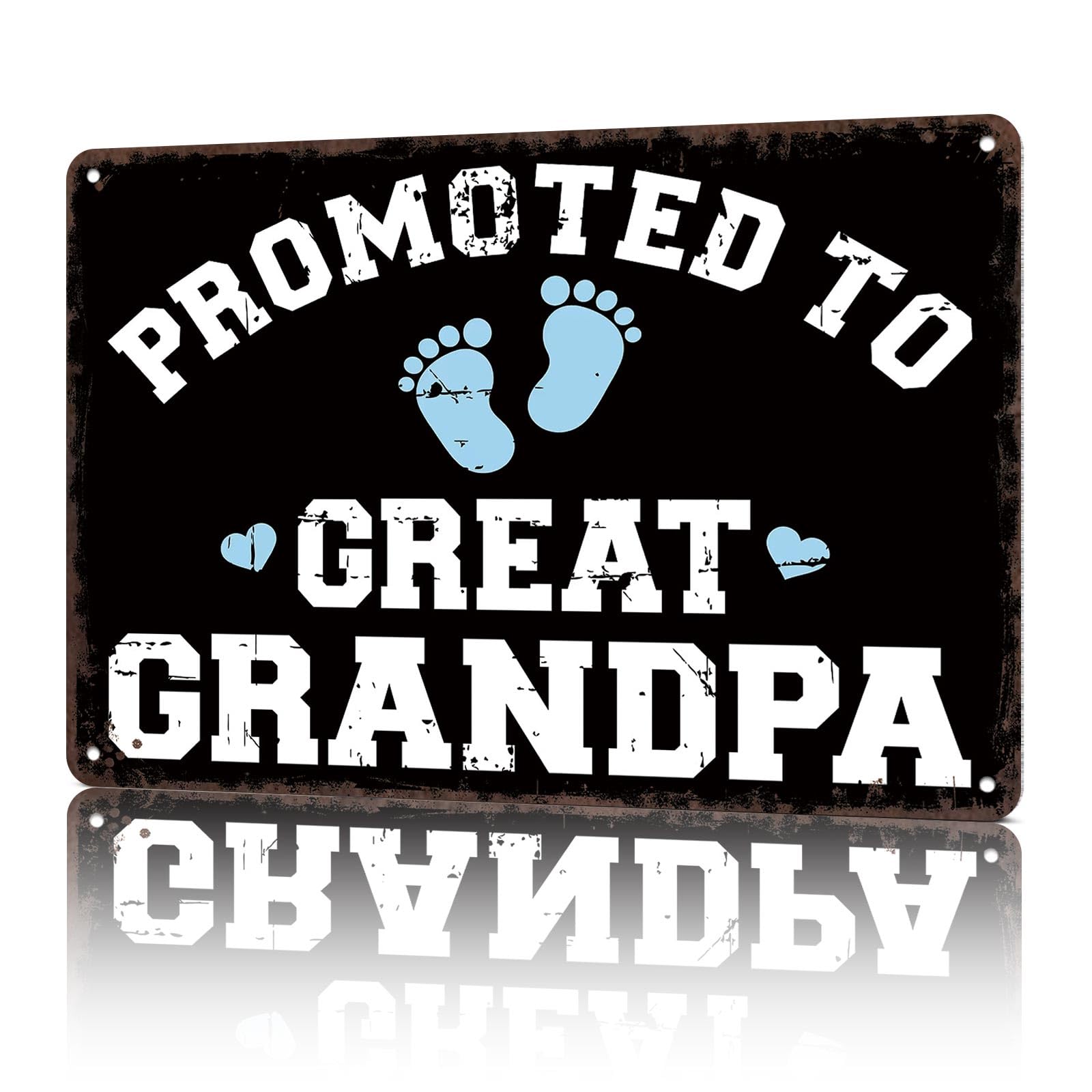 KWQDOZF Vintage Metal Signs Promoted To Great Grandpa Funny Tin Sign Poster Wall Art For Home Room Bedroom Office Decor 8x12inch