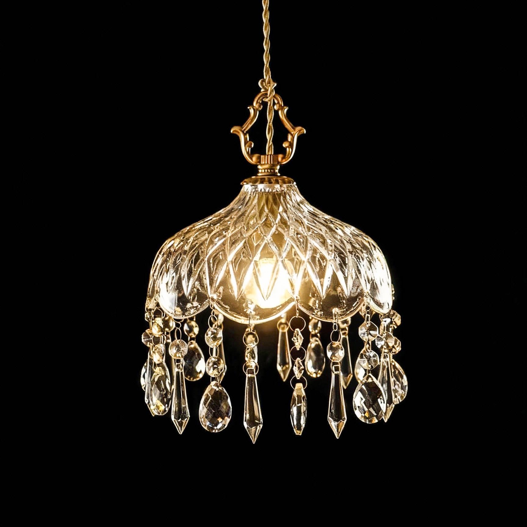 Adjustable Crystal Glass Pendant Light