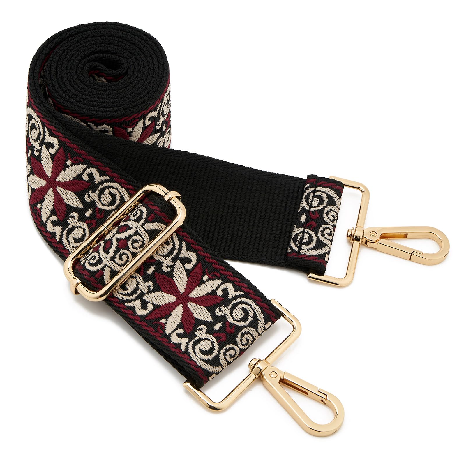 Wide Shoulder Strap Adjustable Replacement Belt Guitar Style Crossbody Bag Handbag Strap Multicolor Canvas Straps(Wide:2in)(Color80)
