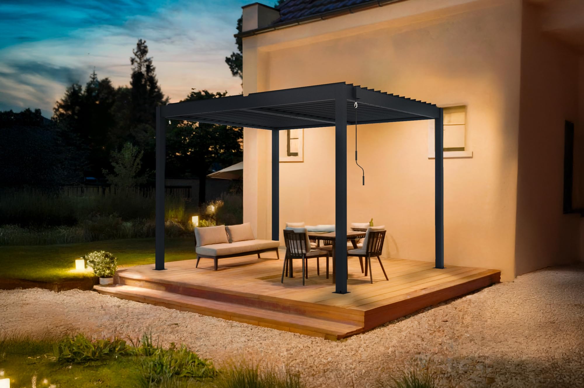 Cazeboo PIANA 3x2,5m szara aluminiowa samonośna pergola bioklimatyczna
