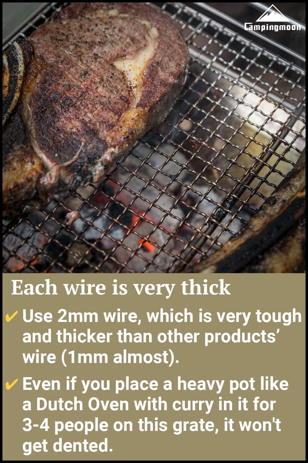 CAMPINGMOON Camping Cooking Grates for MT-055 (MT-055-W2)