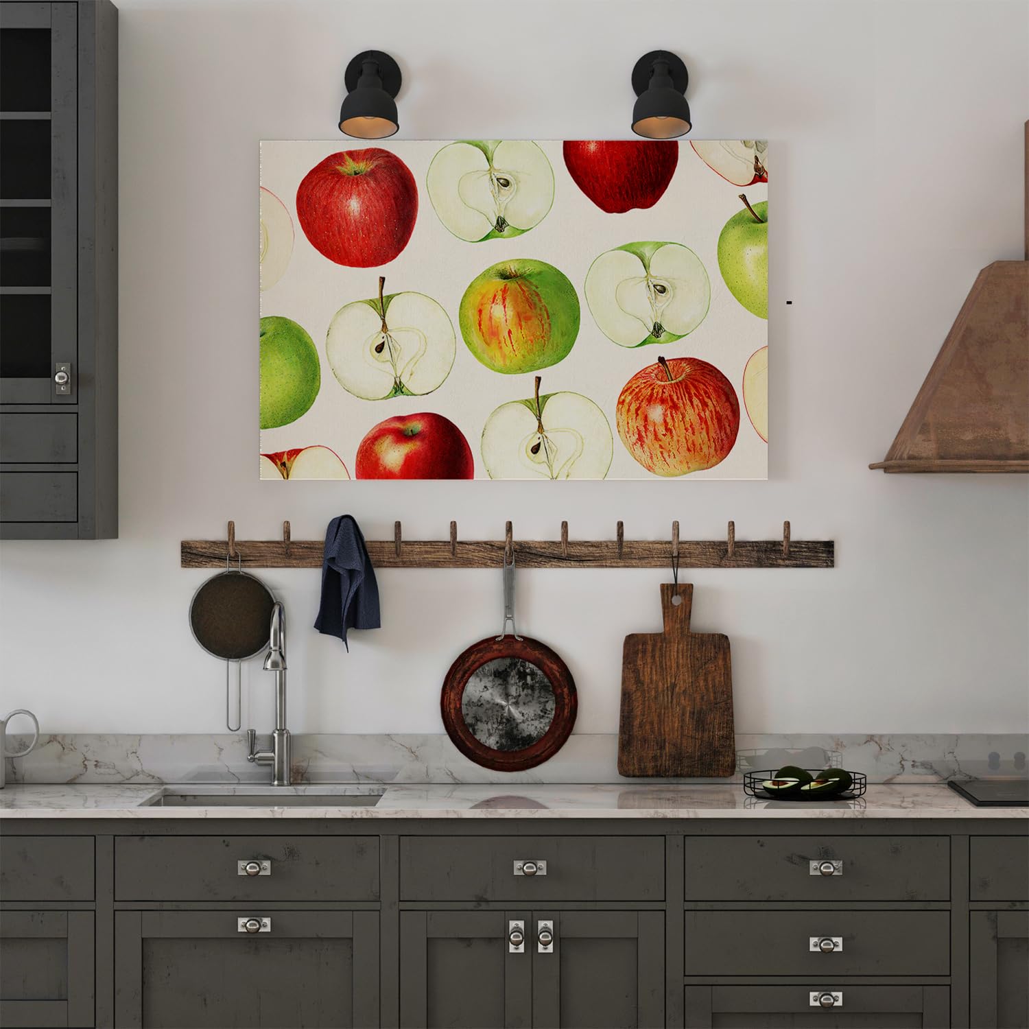 Artaza Cuadros Decoración Salón Modernos Manzanas - 60x40 cm - Cuadros Decorativos Cocina - Decoración Pared Frutas - Lienzos Hogar