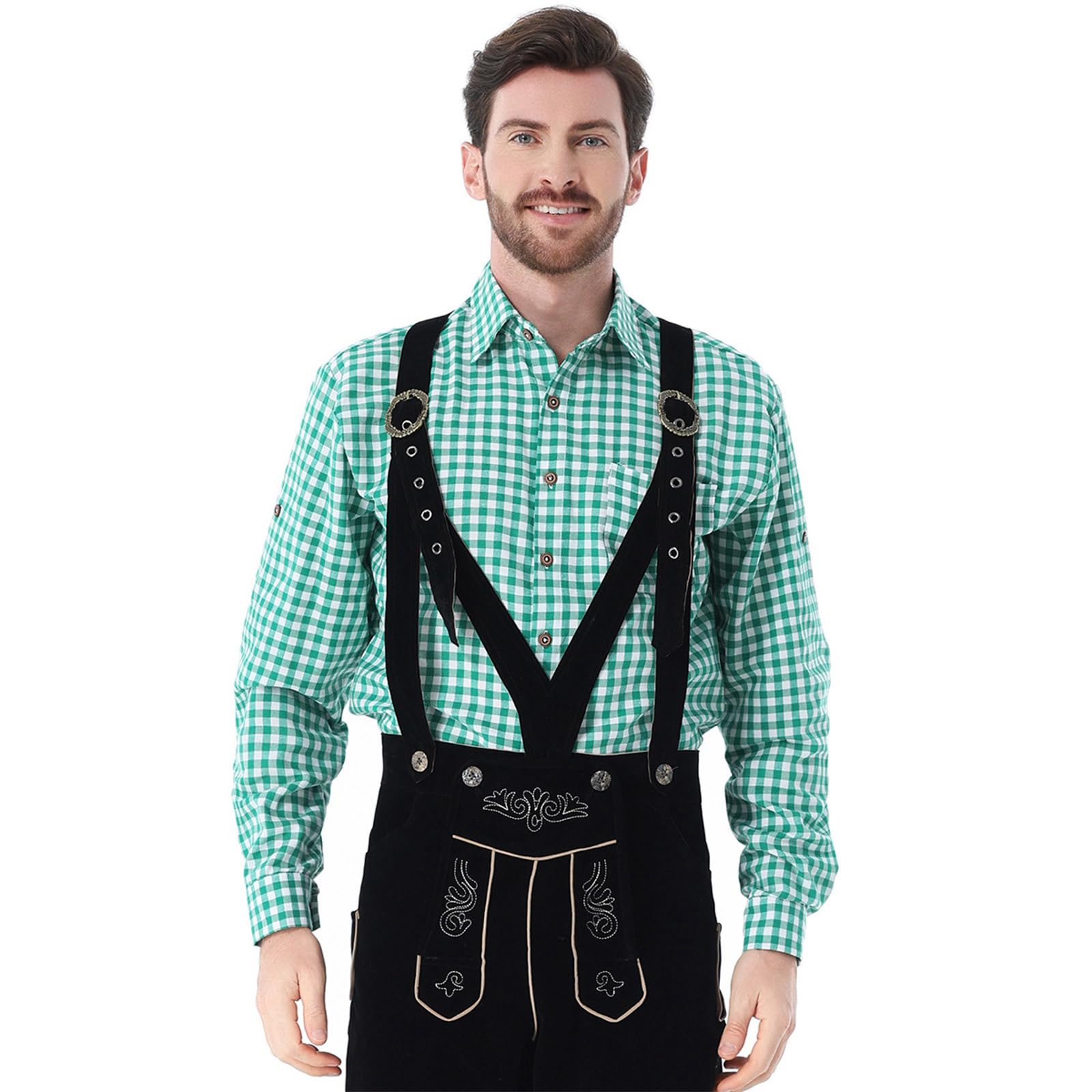 Generico Vestito Oktoberfest Uomo Con Bretelle Regolabili Trachten Party Classico Oktoberfest Costume Uomo Carnevale Bavarese