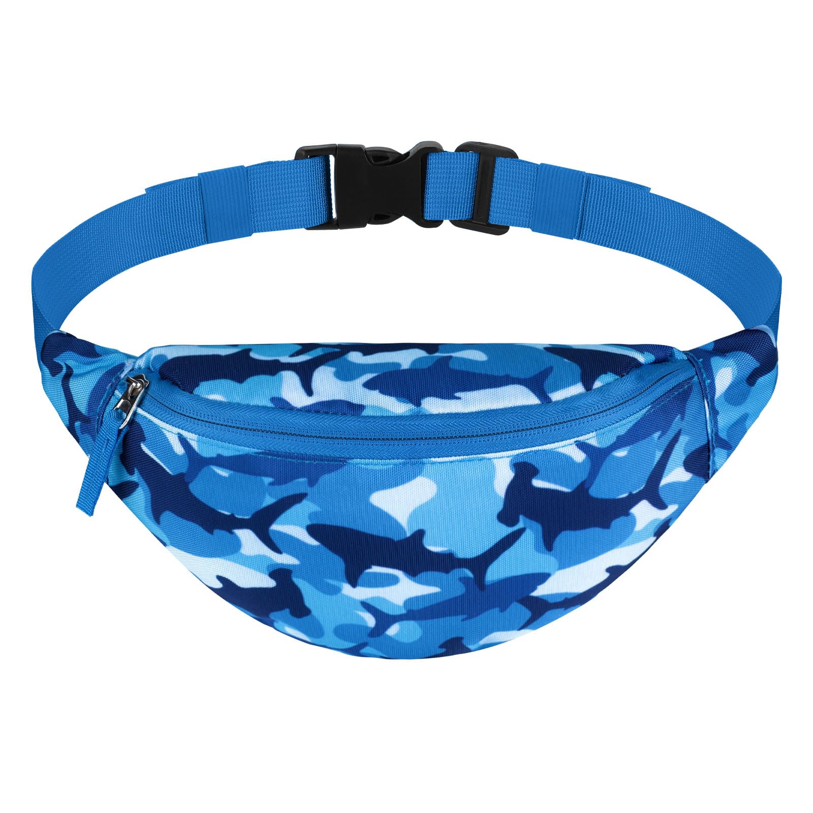 Vipdeal Shark Kids Fanny Pack for Boys, Travel Small Waist Bag Crossbody Belt Bag for Little Boys Toddler Cute Fanny Bag, Blue