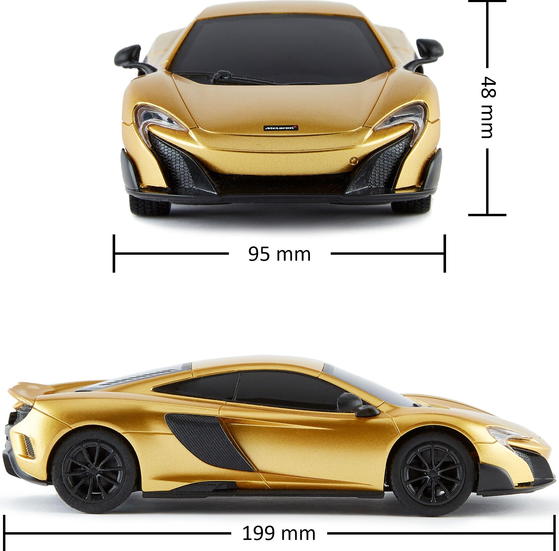 CMJ RC CARS 1:24 Twin Pack: McLaren 765LT Gold & Lamborghini Aventador czarny – doskonały zestaw wyścigowy dla dzieci i dorosłych