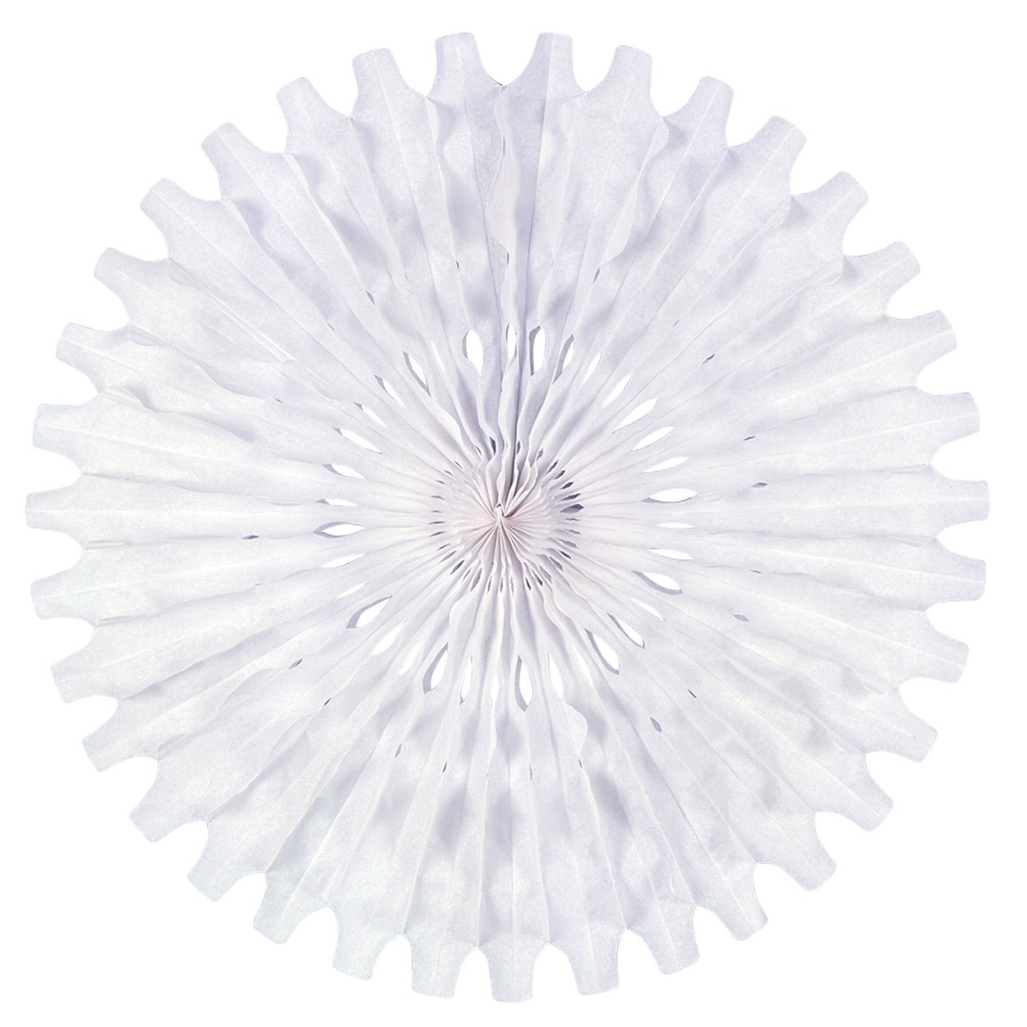 Éventails en papier de soie Beistle 55293-W blancs de 63 cm pour décoration de salle en lot de 12