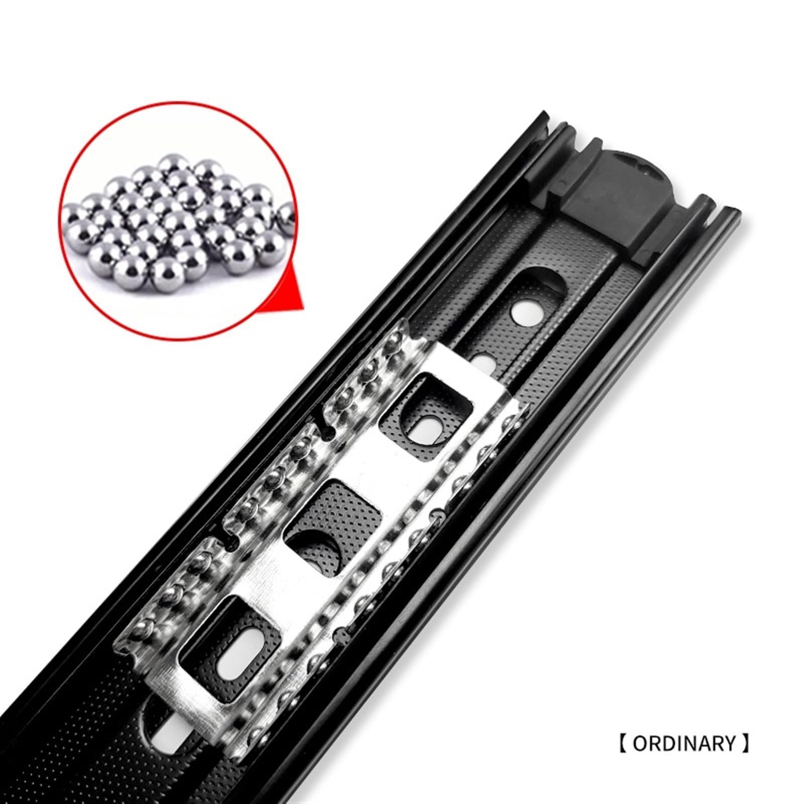 Guide per cassetti ad Estrazione Totale Guide per cassetti ad Estrazione Totale Montaggio Laterale Cuscinetti a Sfere da 10-24 Pollici Guide in Metallo Nere Guide per binari Guide per cassetti Guide
