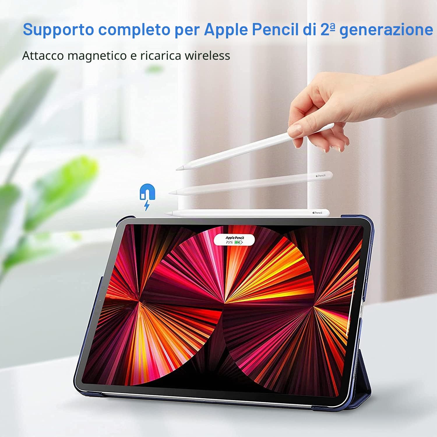 ProCase Custodia iPad Pro 11 2022/2021/2020/2018 Ultra Sottile Leggero Auto Svegliati/Sonno Blu Marino