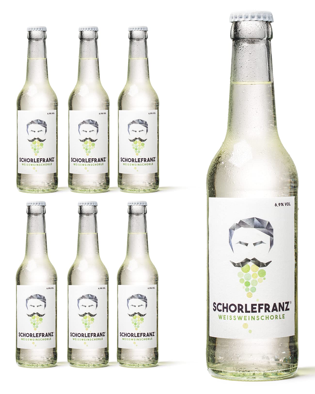 SCHORLEFRANZ Weißweinschorle 18er-Set | Idealer Durstlöscher Mit Veganem Weisswein | Perfektes Wein Geschenk (6,9% Vol.) (18 x 0,33l)