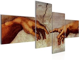 Quadro XXL Creazione Di Adamo Michelangelo 200 x 100 cm Stampa D'Arte Murale Tela Non Tessuta Decorazione Soggiorno Camera Da Letto 700141a