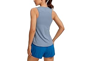 Lightweight Tank Top for Women, Racerback Sleeveless Workout Tops, High Neck Athletic Running Shirts